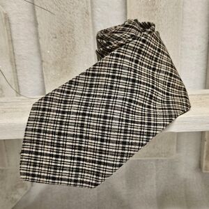 Vintage Beans Mcgee Linen Blend Plaid Tie